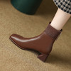 毛线口短靴女英伦方头时装靴，中跟复古瘦瘦靴粗跟LDKG-S5088 商品缩略图5
