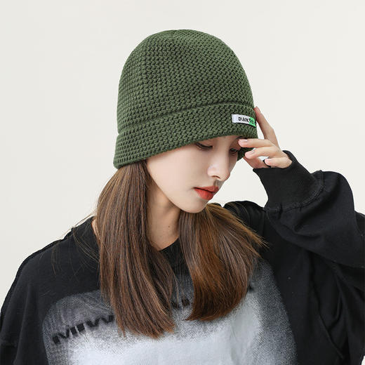 「9款配色」帽子女秋冬毛线帽 潮韩版保暖护耳冷帽套头帽纯色针织帽配饰 商品图3