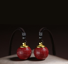 紫金砂圆珠吊坠（含朱砂粉）