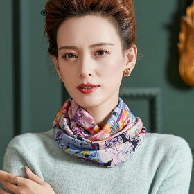 百搭保暖，纯羊毛印花防寒脖套WY-1005