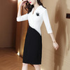 秋季新款，感气质通勤修身撞色钉珠职业西装连衣裙AHM-xwf8548 商品缩略图2