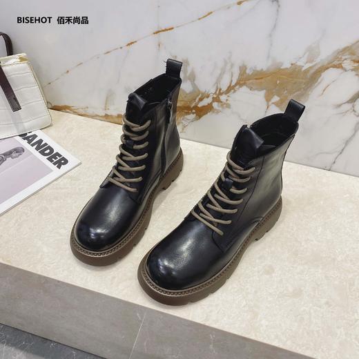 新品冬季加绒牛皮百搭舒适矮靴936B25537 商品图2