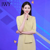 IWY/黄色播音艺考礼服女春夏季气质收腰修身主持人连衣裙正装职业装ol22XQ0021 商品缩略图1