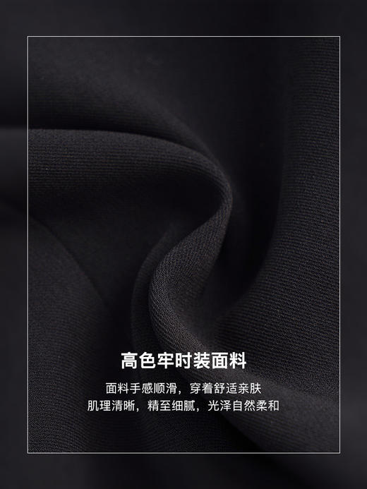 OLrain欧芮儿法式黑色短外套女秋季2022年新款复古气质撞色领上衣 商品图2