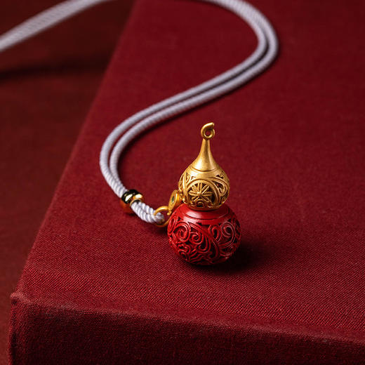 红砂福禄S925银嘎乌盒心经吊坠原矿朱砂女款项链 商品图1