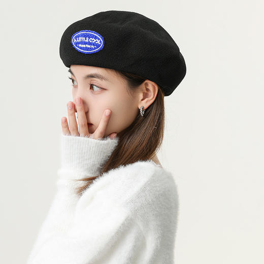 「8款配色」韩版秋冬季字母标棉麻贝雷帽子 女薄款雷锋帽街头画家帽配饰 商品图3