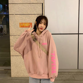 秋冬新款加绒韩版字母连帽宽松女士长袖卫衣学生少女外贸跨境上衣