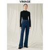 VIMAGE纬漫纪秋新款100%绵羊毛小立领套头纯色薄款打底基础款修身针织衫V1801422 商品缩略图6