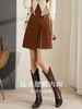 【129选3件，不退换】熙世界百褶短裙女秋冬新款学院风高腰显瘦加厚毛呢A字半身裙 商品缩略图1