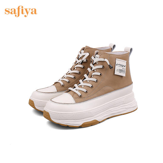 Safiya/索菲娅 网红百搭休闲2022冬季新款小个子厚底系带高帮鞋 SF24116183 商品图3