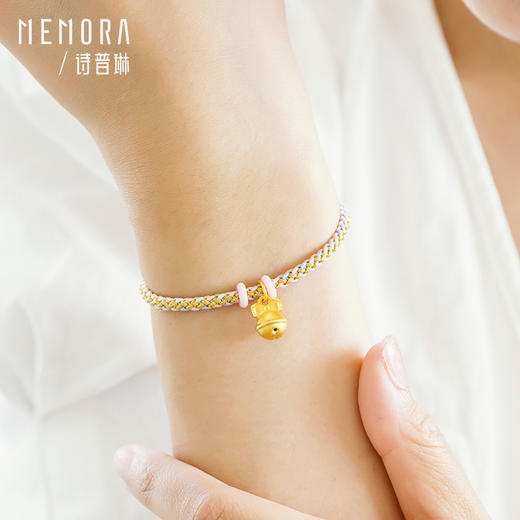 蝴蝶结铃铛吊坠3D硬金女款黄金项链足金单挂坠MEMORA诗普琳 HPE01201（线上专供） 商品图2