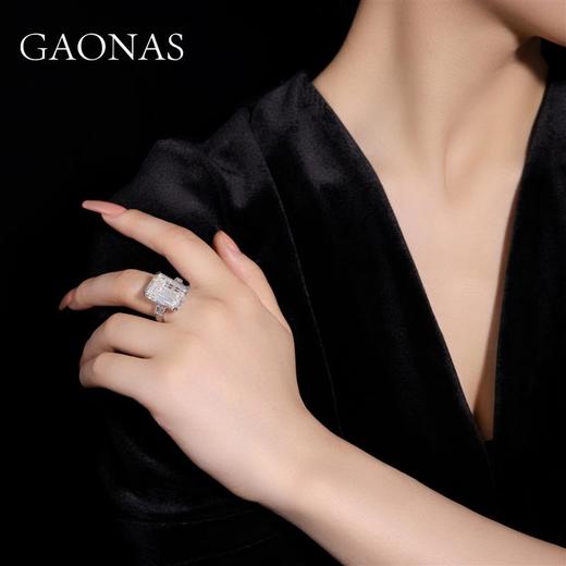 GAONAS高纳仕 大冰糖戒指长方形宝石戒指2022新款小众设计高级感 商品图3