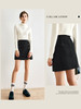 OLrain欧芮儿法式黑色毛呢半身裙女秋季2022新款高腰开叉a字短裙 商品缩略图0