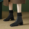 毛线口短靴女英伦方头时装靴，中跟复古瘦瘦靴粗跟LDKG-S5088 商品缩略图7
