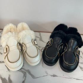 西村名物冬季新品二棉加毛豆豆鞋36411