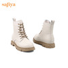 【春节不打烊】Safiya/索菲娅 加绒保暖短2022冬季新款英伦风百搭圆头低跟马丁靴女 SF24118404 商品缩略图4