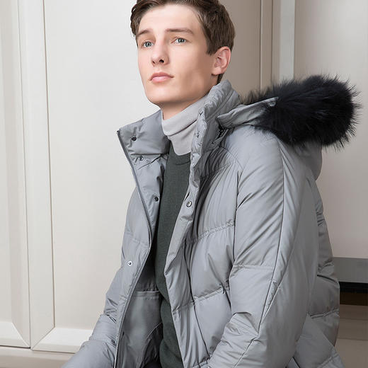 callisto灰色锦纶混纺羽绒服 FNFED058GY  商品图1