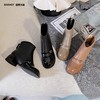 新品牛皮方跟圆头百搭舒适薄绒矮靴991B25528 商品缩略图2