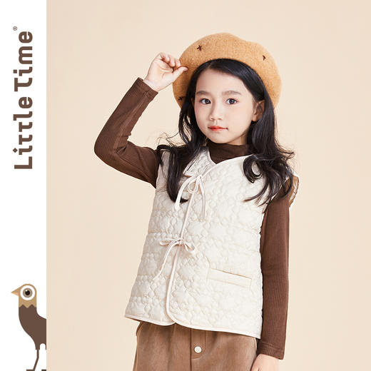 littletime女童打底衫秋冬款半高领百搭2021新款儿童加厚保暖T恤 商品图4