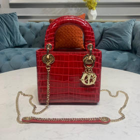 鳄鱼纹戴妃-樱桃红