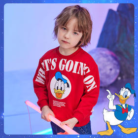 【商场同款】
迪士尼童装春秋新品男童时尚唐老鸭卫衣红色时尚长袖