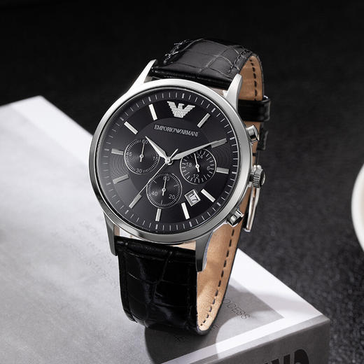 积分换购 | EmporioArmani\阿玛尼 简约时尚个性三眼多功能石英男表AR2447[福利品] 商品图5
