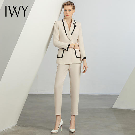 IWY/米白色职业装气质小香风西装套装女总裁正装高端商务干练工作服CP1325 商品图4