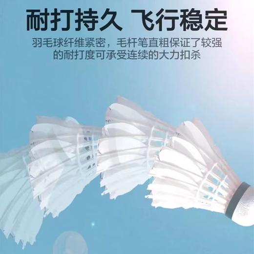 红双喜羽毛球N401比赛训练专业用球耐打王鹅毛球一桶12只装正品球 商品图2