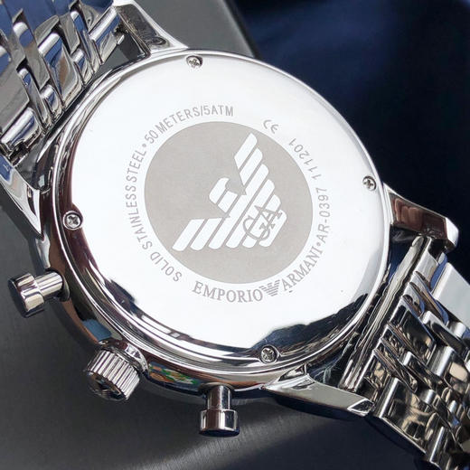 阿玛尼AR1648银色钢带石英表 商品图6