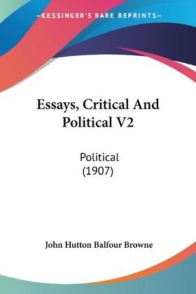 【预售 按需印刷】Essays  Critical And Political V2