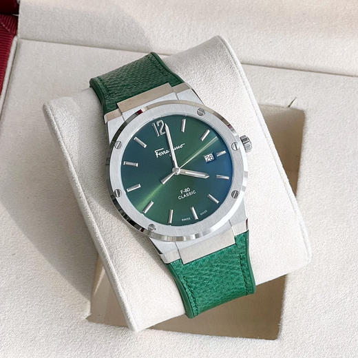 菲拉格慕F-80 Slim系列男表-蛇纹绿色 商品图0