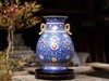 蓝色扒花缠枝莲双耳福筒 商品缩略图0