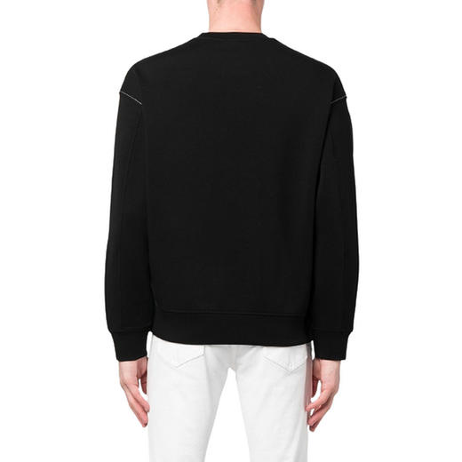 EMPORIO ARMANI 阿玛尼 男士棉质徽标印花长袖卫衣 黑色 6L1M82 1JHSZ 0999 商品图2