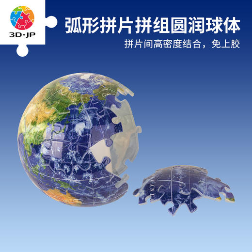 3寸61片灯光球拼图塑料拼图 J1124 地球-璀璨之星 商品图2