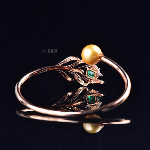 【有凤来仪】祖母绿风翎金珠手环-SZ12112059 商品图5
