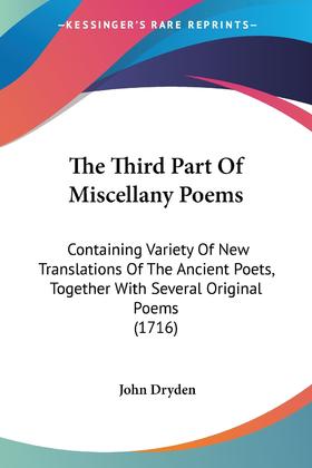 【预售 按需印刷】The Third Part Of Miscellany Poems