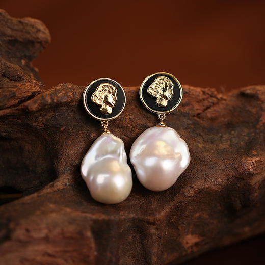 Manreya玛芮雅“法式恋曲”复古浪漫巴洛克珍珠耳环 商品图6