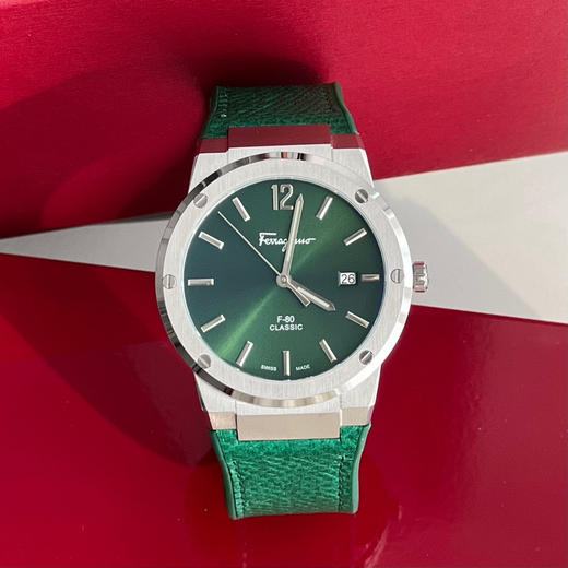 菲拉格慕F-80 Slim系列男表-蛇纹绿色 商品图2