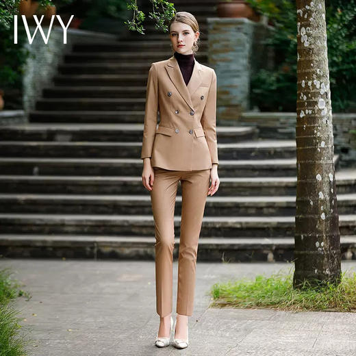 IWY/高端卡其色西装套装女秋季高级感时尚职业装气质工装美业工作服CP1340 商品图0