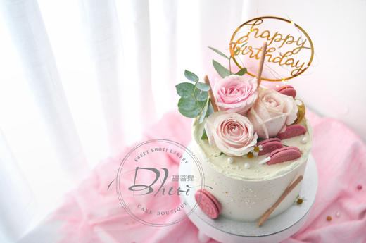 甜菩提系列（粉玫公主）英国进口纯动物奶油生日蛋糕0120【加高款】 商品图4