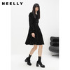 NEELLY纳俪商场同款黑色丝绒连衣裙女中长款收腰A字裙摆百搭时尚N22103Y01085 商品缩略图2
