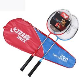 红双喜羽毛球拍300铁合金一体球拍2支初学娱乐对拍