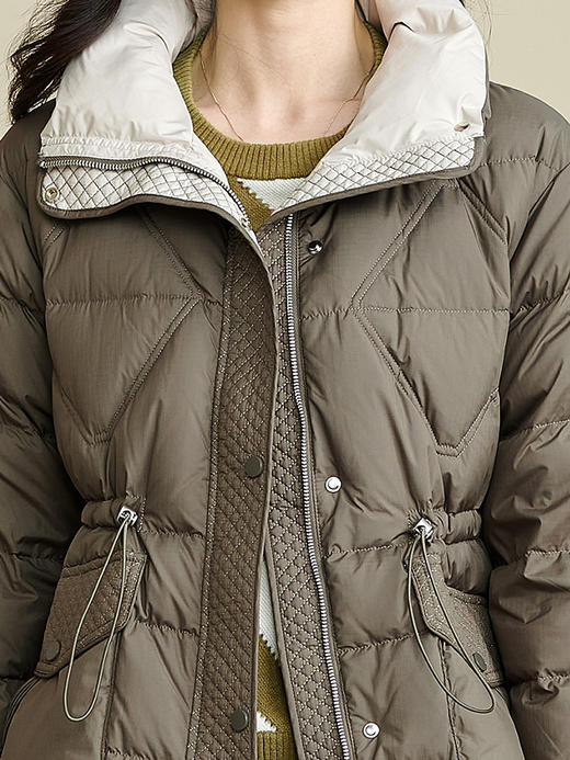 米思阳2025冬季新款时尚百搭抽绳收腰短款羽绒服厚保暖外套女2314 商品图4