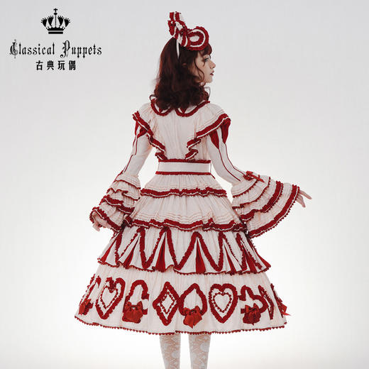 【积分兑换，60天后发货】少女红皇后 提花KC 古典玩偶 Lolita 商品图1