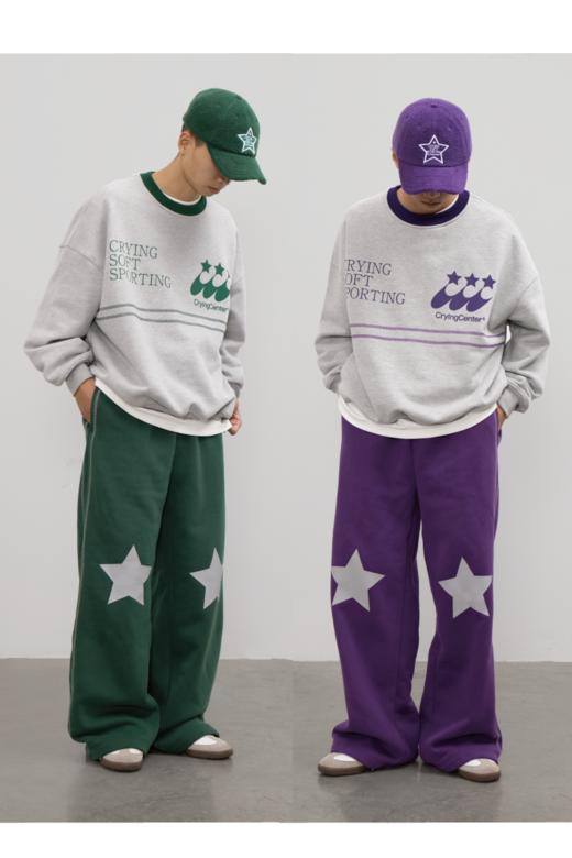 cryingcenter 彗星运动系列 棒球俱乐部宽版拼色套头卫衣 商品图5