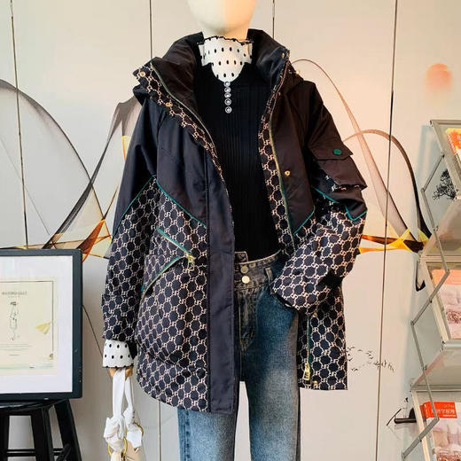 CMFZ413809031704洋气百搭连帽长袖保暖派克服外套 商品图3