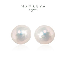 Manreya玛芮雅“皓月”S925银经典大颗巴洛克珍珠耳钉