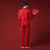 康妮雅睡衣家居服 男式长袖长裤开襟套装*玉红 商品缩略图4