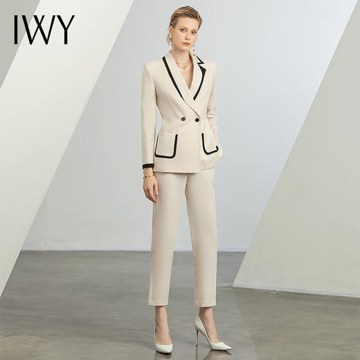 IWY/米白色职业装气质小香风西装套装女总裁正装高端商务干练工作服CP1325 商品图1