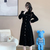奢姿2024秋冬新款大码女装时尚气质法式连衣裙胖妹妹单排多扣裙子9923852325 商品缩略图0